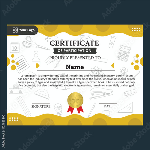 unique and cute abstract certificate template for kids