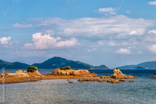 The Rocky Coast of Oshima Island Facing Fukuoka, Japan