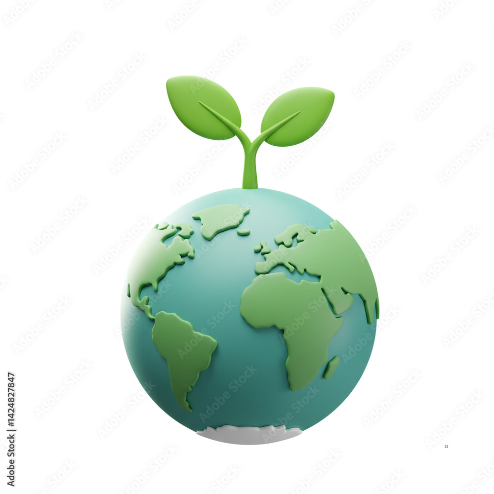 3D Earth Globe with Seedling Sprout Green Growth Nature Environment Sustainability Ecology Planet Care 3D Earth Globe with Seedling Sprout Green Growth Nature Environment Sustainability Ecology Planet Care