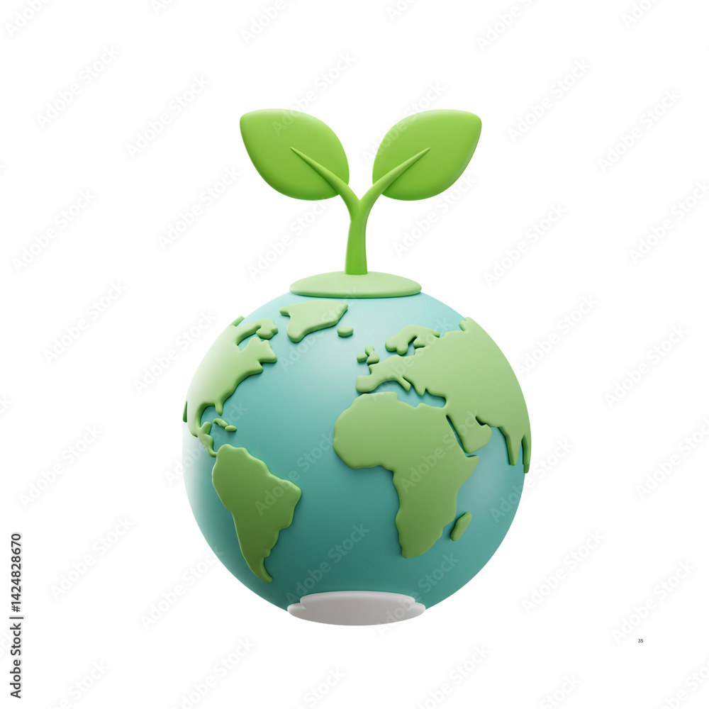 3D Earth Globe with Small Plant Sprout Green Growth Nature Environment Sustainability Ecology Planet Nurture 3D Earth Globe with Small Plant Sprout Green Growth Nature Environment Sustainability Ecology Planet Nurture