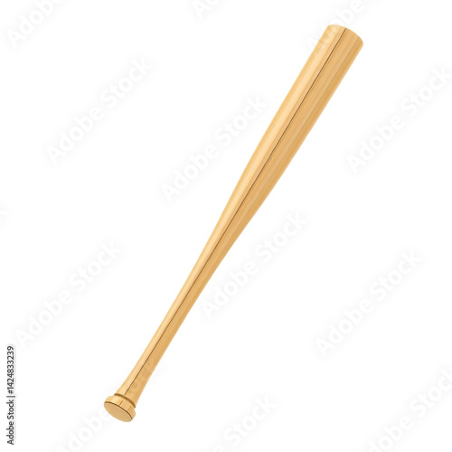 Baseball Bat Render, Sports Equipment Image, Detailed 3d Bat, Isolated Object Photography, Plain White Background, Sport. Clean Image For Graphic Design Elements, Marketing Materials, And Sports