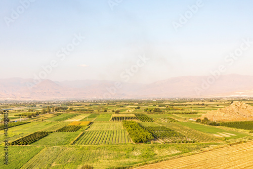 Obraz na płótnie Western Asia, Eurasia, South Caucasus, Republic of Armenia. Ararat Province. View of agricultural fields near Lusarat. w salonie