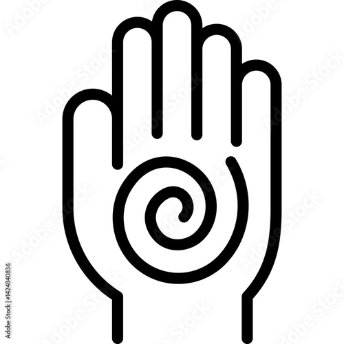 reiki icon illustration design with outline
