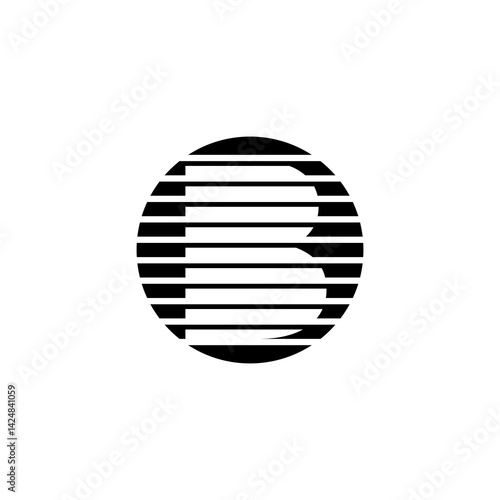 Circle Negative Space Letter B Logo Design 001
