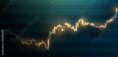 Trading background green or stock market vector