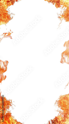 Abstract Fiery Flames Illustration with Orange and Black Background