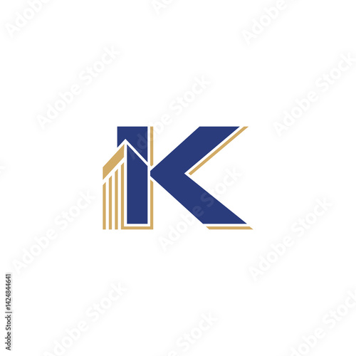 Abstract Building and Letter K Logo Design 001