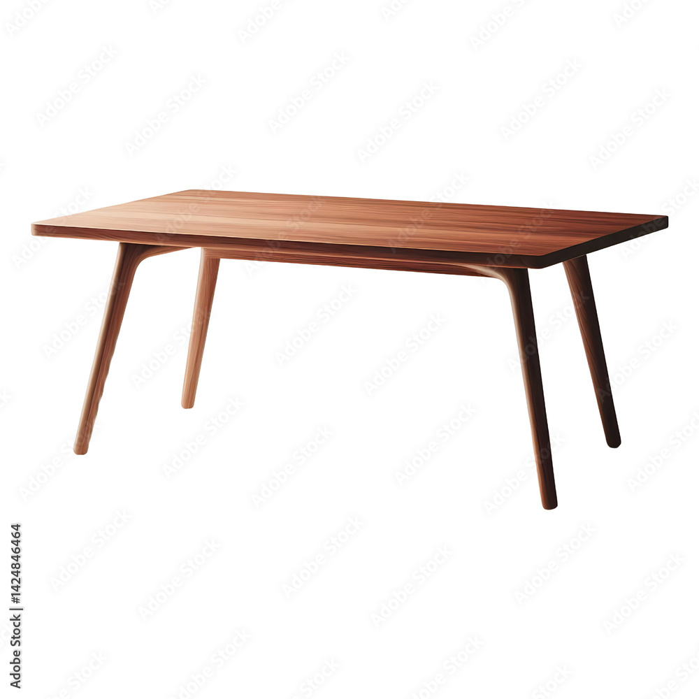 Modern Wooden Dining Table isolated PNG on transparent background Modern Wooden Dining Table isolated PNG on transparent background