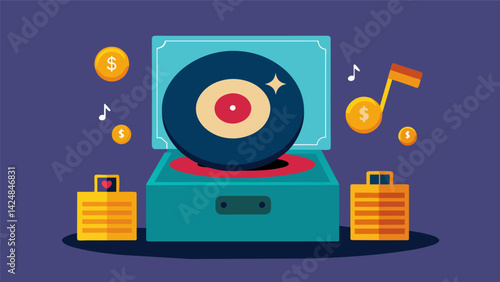 A chance to spin some old school tunes for a good cause as vinyl records are auctioned to raise money for music education. Vector illustration