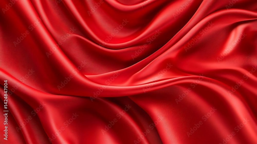 Fototapeta premium Red silk fabric folds