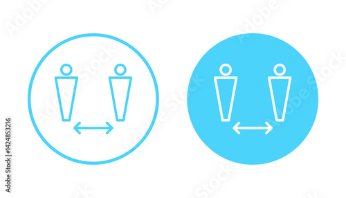 Social distance icon vector. social distancing sign and symbol. self quarantine sign
