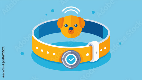 A highperformance collar with an air quality sensor perfect for pet owners who prioritize their furry friends safety and wellbeing.. Vector illustration