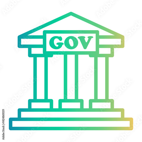 government Line Gradient Icon