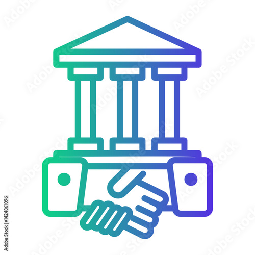 relations Line Gradient Icon