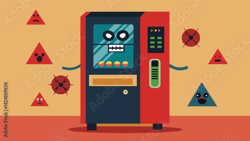 A seemingly innocent vending machine but upon closer inspection each button triggers a different fearering message to sway the masses..