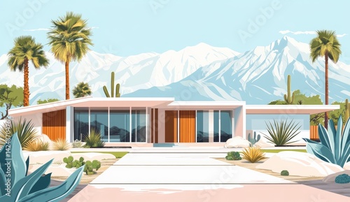 Modern desert house with mountain view. (1)