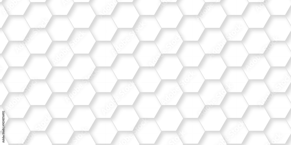 Abstract emboss white Hexagonal Background. Luxury White Pattern. Vector Futuristic minimal honeycomb mosaic white background. geometric mesh cell texture. modern futuristic wallpaper.
Abstract emboss white Hexagonal Background. Luxury White Pattern. Vector Futuristic minimal honeycomb mosaic white background. geometric mesh cell texture. modern futuristic wallpaper.