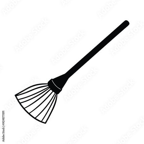 Animated Broom Sweeping on Its Own Silhouette
