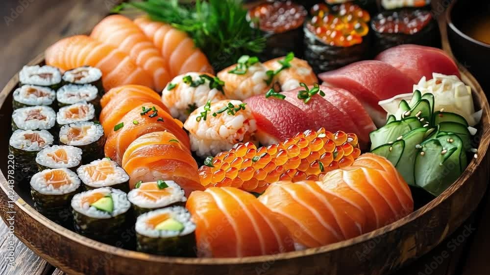 A Luxurious Sushi Platter: A Culinary Delight A Luxurious Sushi Platter: A Culinary Delight
