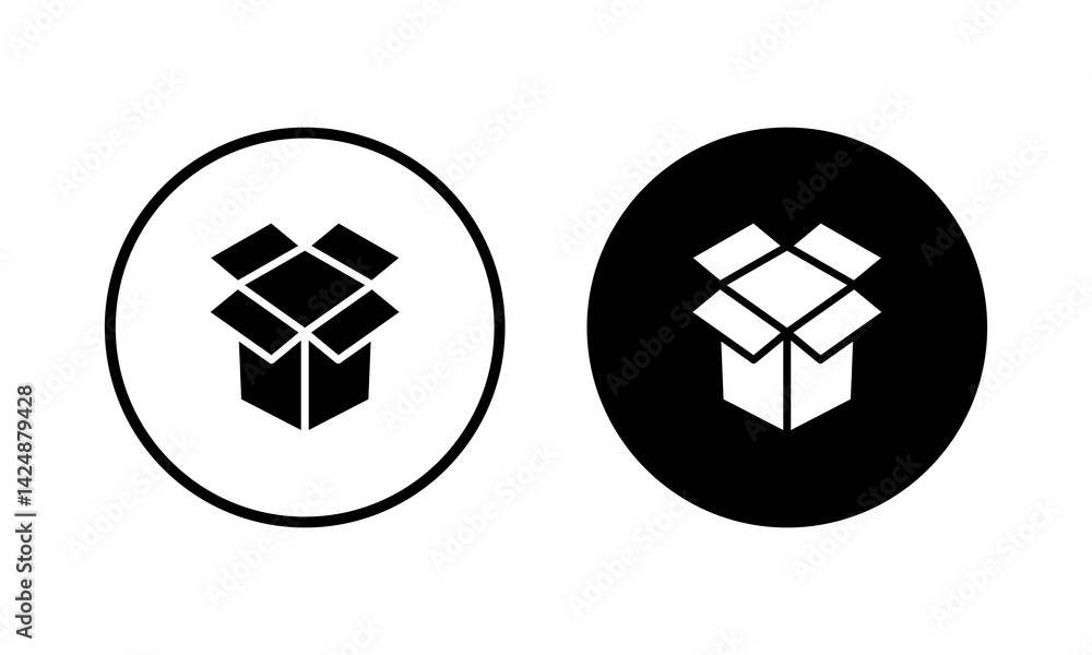 Naklejka premium Box icon vector illustration. box sign and symbol, parcel, package