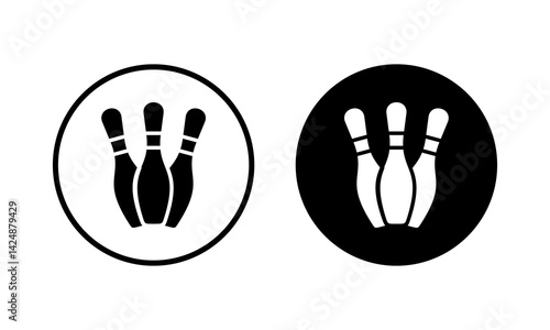 Bowling icon vector illustration. bowling ball and pin sign and symbol.