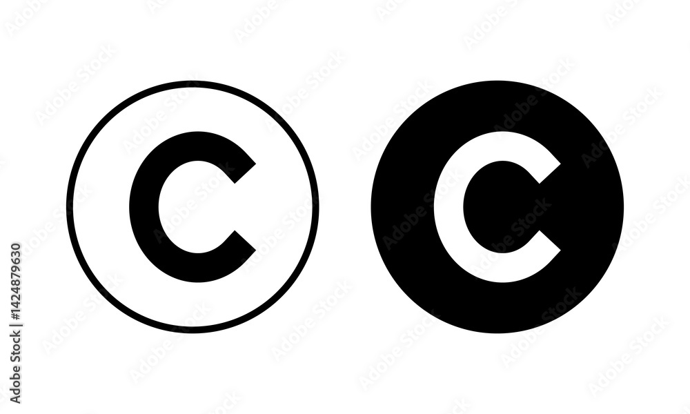 Fototapeta premium Copyright icon vector illustration. copyright sign and symbol