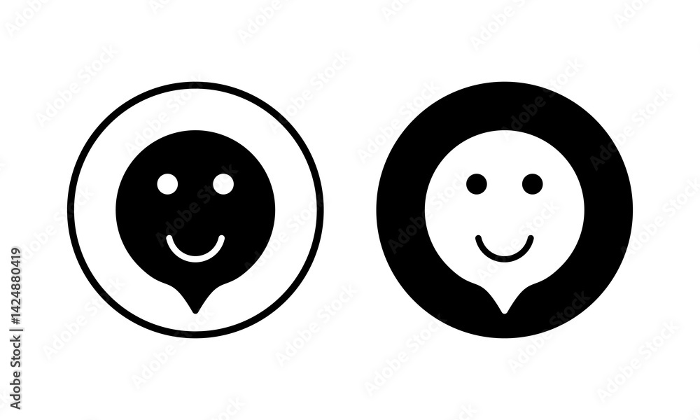 Fototapeta premium smile icon vector illustration. smile emoticon icon. feedback sign and symbol