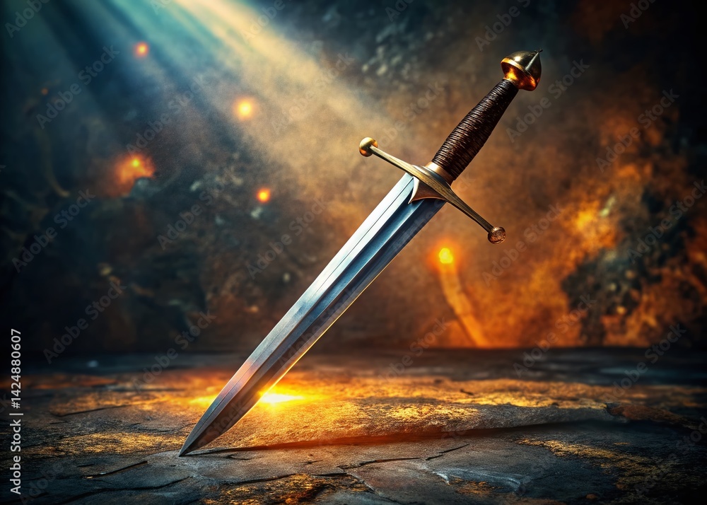 Low Light Broadsword: Ancient Weapon, Dramatic Shadows, Cinematic Lighting