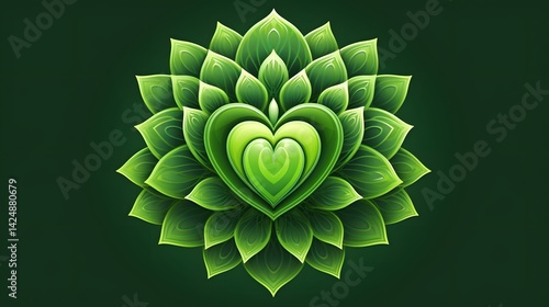 Lotus Flower Mandala Heart Chakra Anahata Illustration for Spiritual Concepts