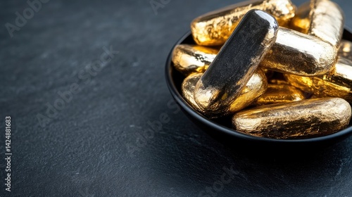 Wallpaper Mural Golden oblong sweets in bowl Torontodigital.ca