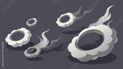 A series of smoke rings dancing in the air and spreading a sense of dread as they whisper of unseen dangers lurking in the shadows..