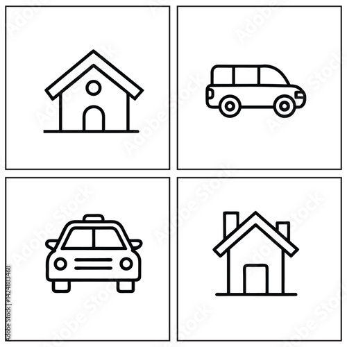set of car icons