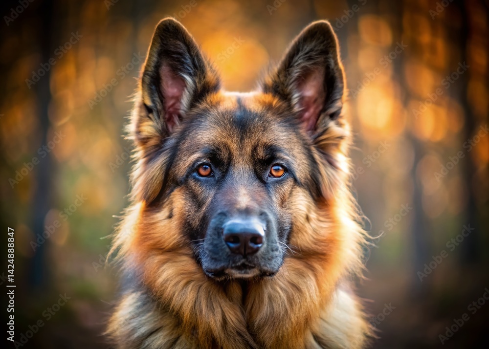 Majestic Russian Alsatian Dog Portrait - Fluffy, Loyal Companion Majestic Russian Alsatian Dog Portrait - Fluffy, Loyal Companion