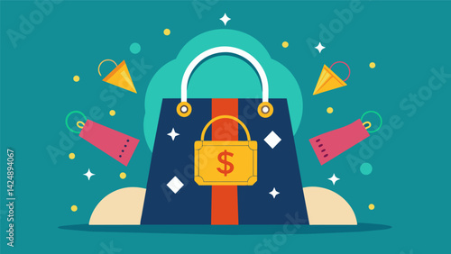 A chance for individuals to score a highly coveted luxury bag from their favorite designer without breaking the bank at a secondhand luxury bag. Vector illustration