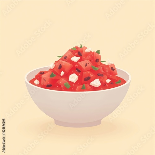 Watermelon Feta Salad in Bowl