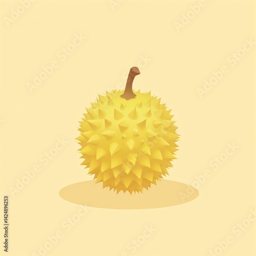 Yellow Durian Fruit Illustration