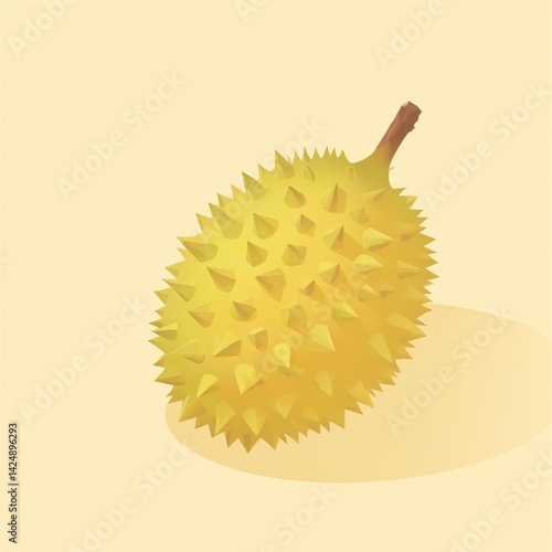 Yellow Durian Fruit Illustration