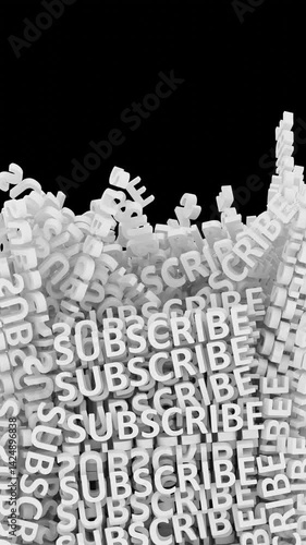 Subscribe White Text Portrait Vertical Video Animation Curtain Transition Effect Transparent Background Alpha Channel