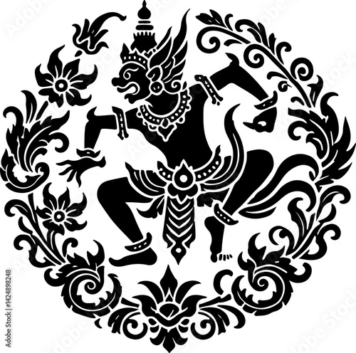 sketch vector illustration silhouette design icon logo symbol mascot creature mythology classic vintage demon wayang ethnic traditional vintage classic 