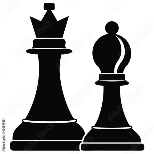 Chess silhouette isolated on white background