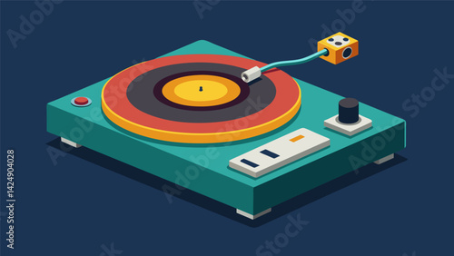 A highquality modern record player with USB connectivity for digital recording of vinyl. Vector illustration