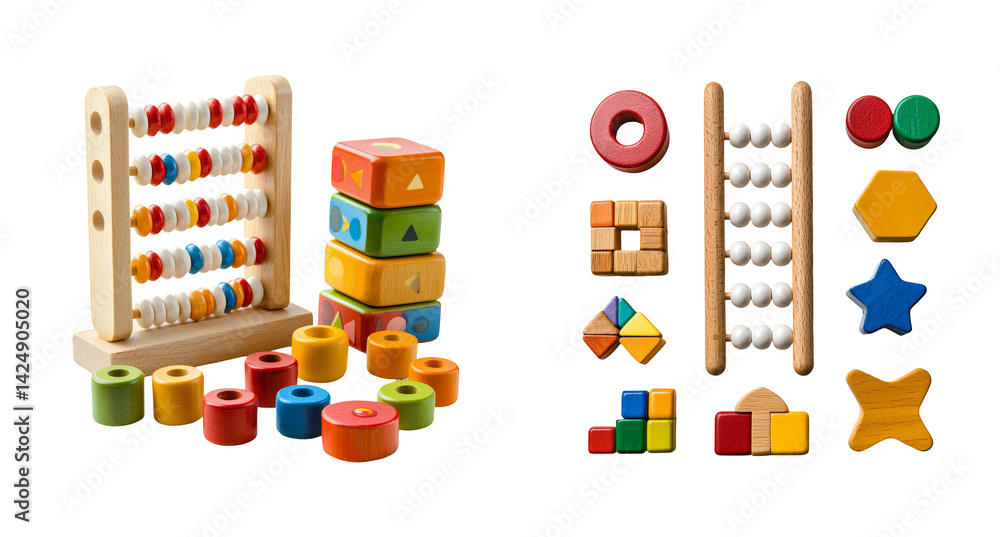 Colorful Wooden Educational Toys for Learning and Development