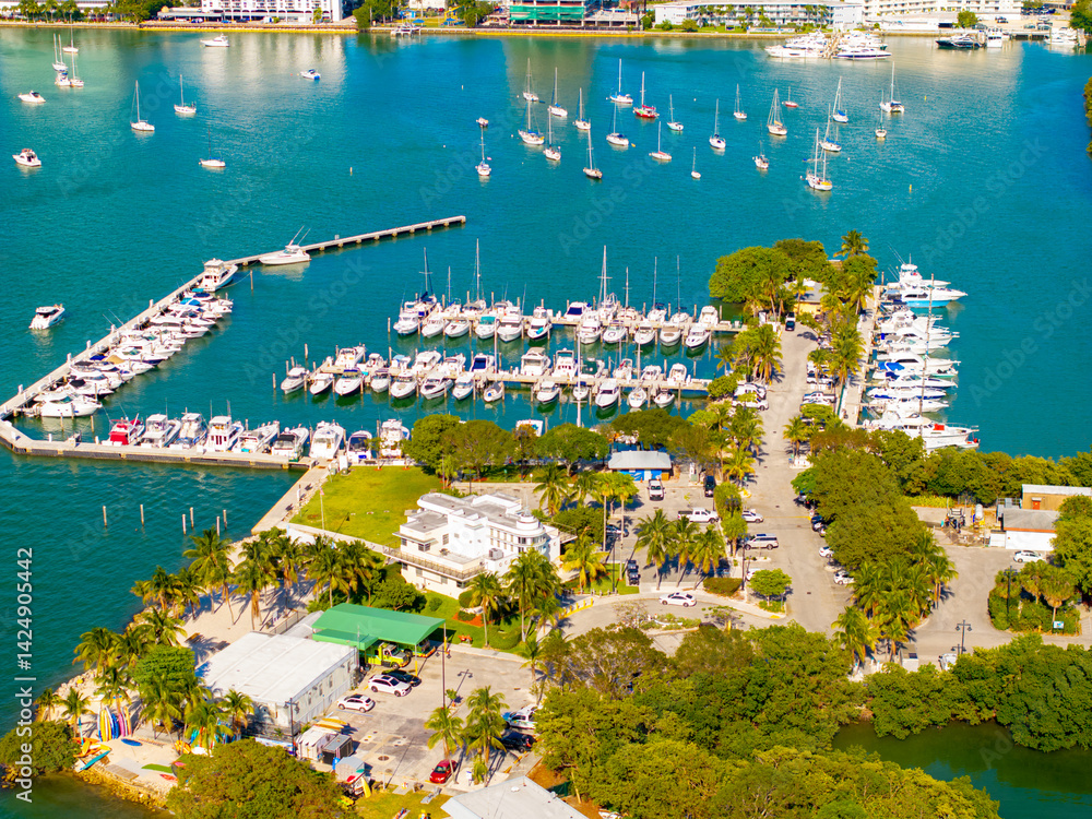 Miami Pelican Harbor Marina aerial drone photo 2025