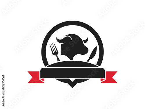 Vector illustration icon of a cartoon Cow animal design