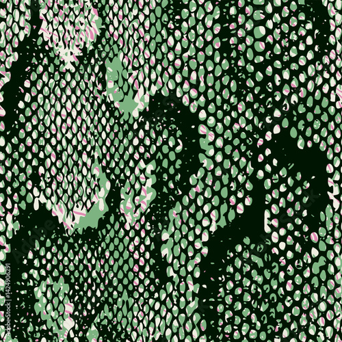 Mint and Blush Python Skin Seamless Pattern for Textile Print on Fabric