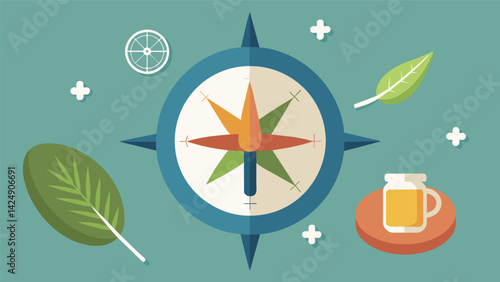 An image of a compass with the needle pointing towards traditional medicine and the edge pointing towards alternative treatments like ketamine.