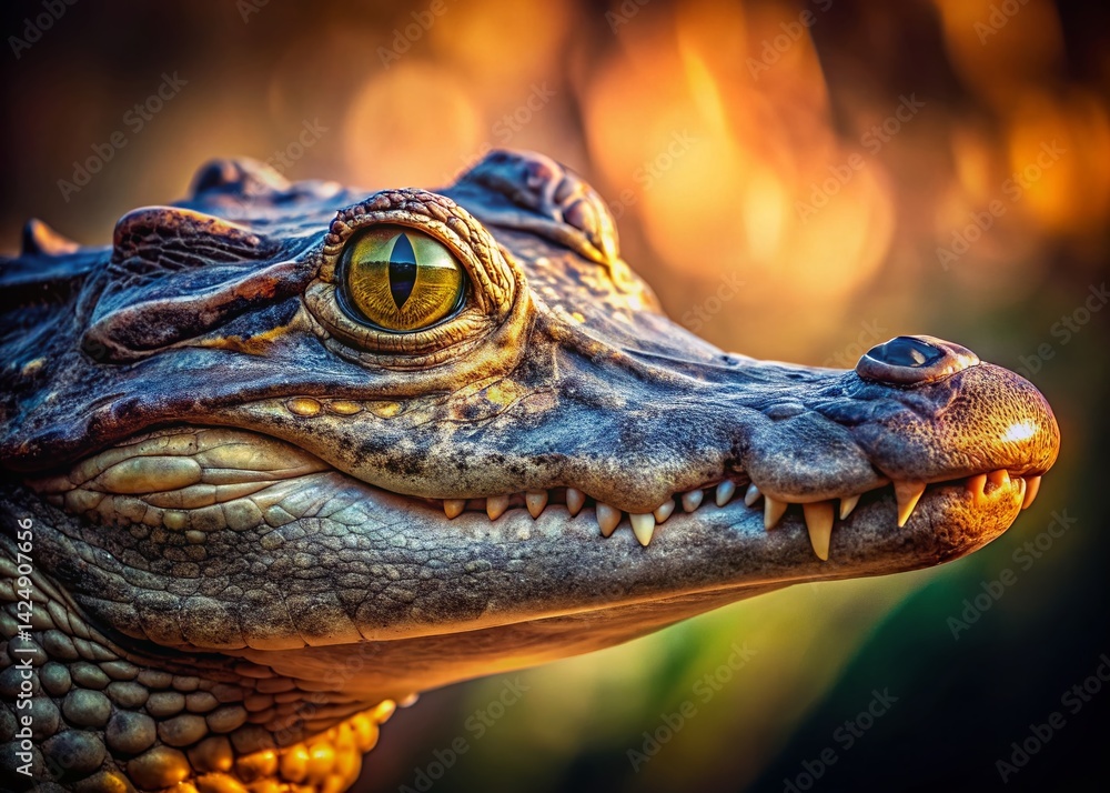 Fototapeta premium Powerful Alligator Head Logo Design, Sharp Focus, High-Resolution Stock Photo