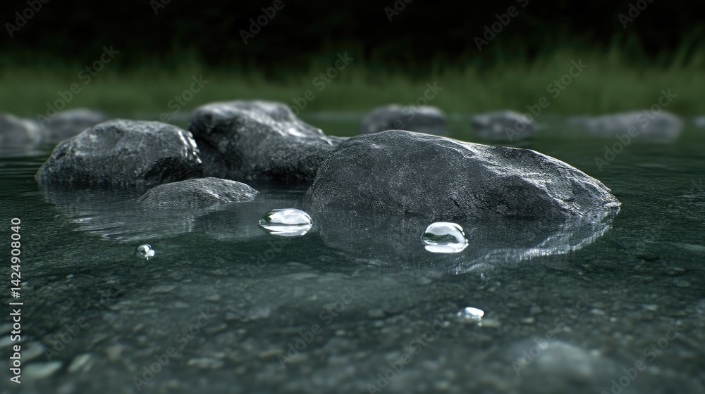 Fototapeta premium Rocks in shallow water