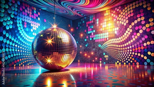 Retro Disco Party Wallpaper: 70s Glam Studio Nightclub Flyer Design