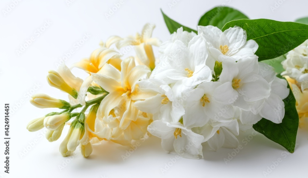 Obraz premium White and Yellow Flowers Blossom Beautifully in Springtime, Exhibiting Delicate Petals and Vibrant Hues.